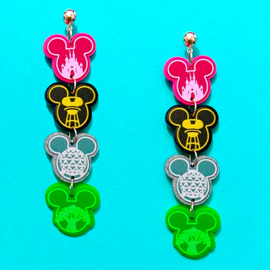 Parks Mouse Tiered Drop Earrings