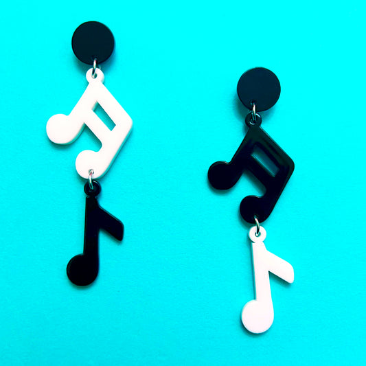 Musical Note Tiered Acrylic Drop Earrings