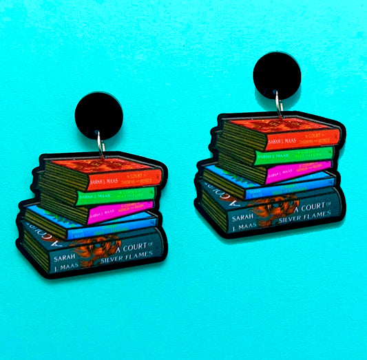 ACOTAR Series Book Stack Acrylic Drop Earrings