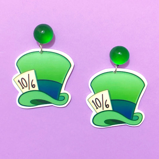 Hatter Hat Drop Earrings