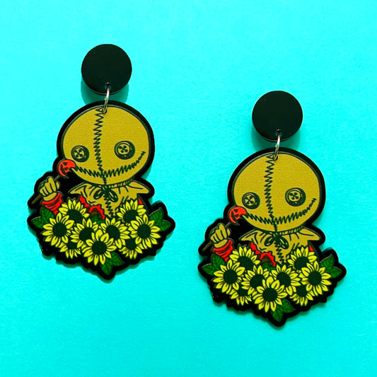 Sunflower Sam Trick ‘r Treat Inspired Acrylic Drop Earrings