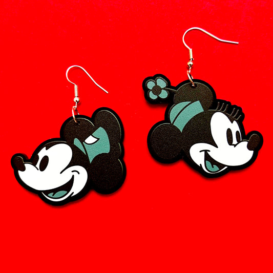 Steamboat Mouse Couple Drop Earrings