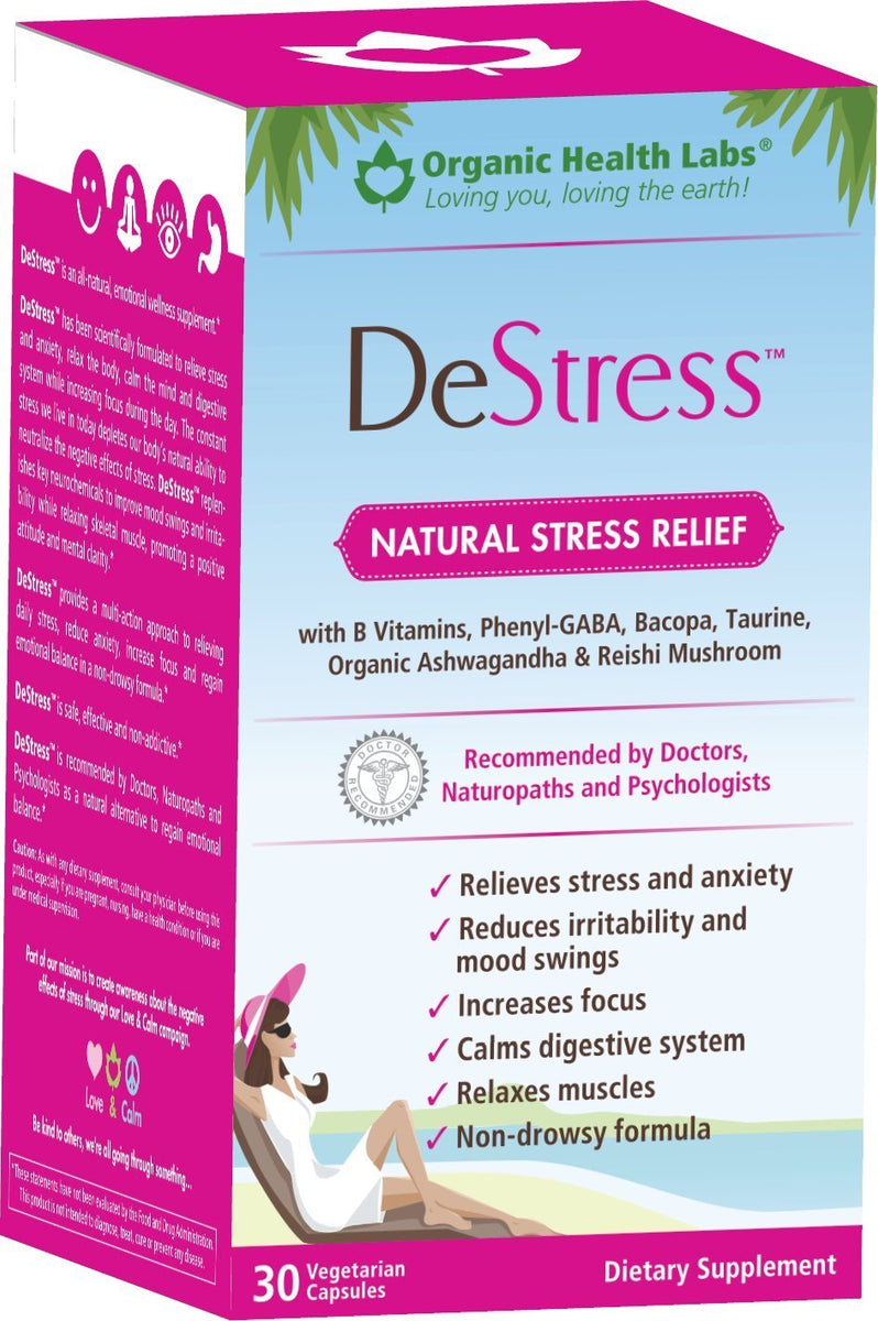 Destress Natural Anxiety And Stress Relief 30 Veggie Capsules Life Irl 2137