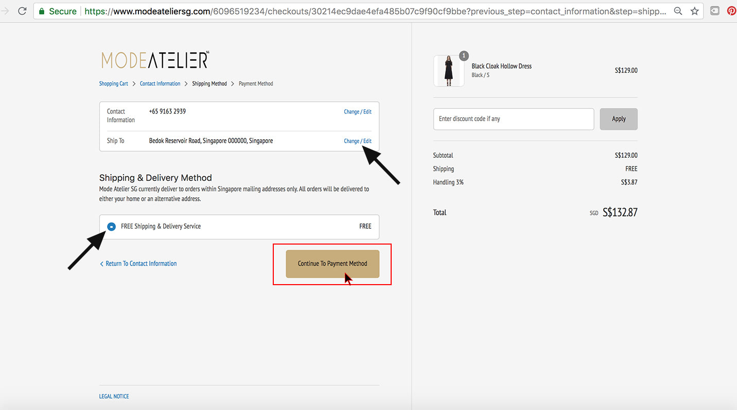 How To Place An Order Step 4 - Mode Atelier Sg Online Store