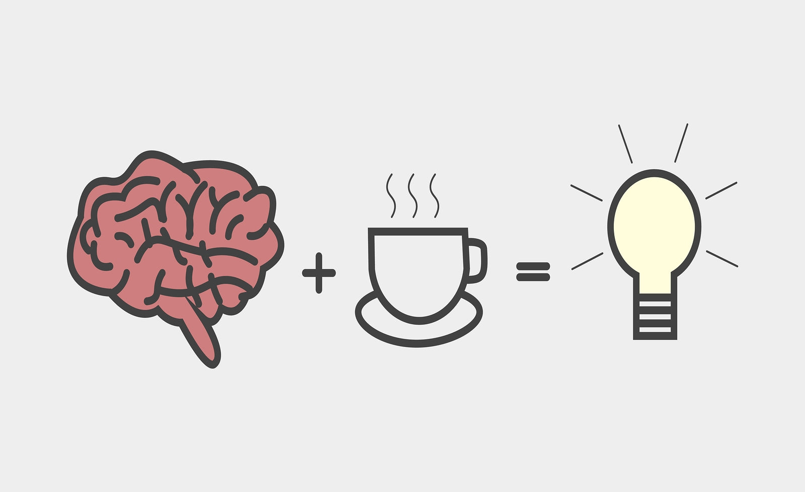 an image showing a brain and cup of coffee next to a light switch