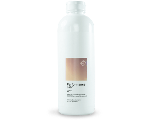 A bottle of Performance Lab MCT