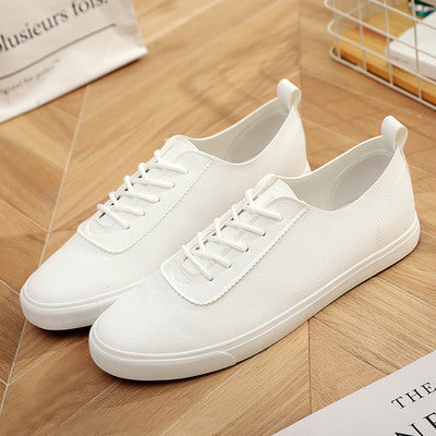 Pure White Leather Canvas Shoes Korean 