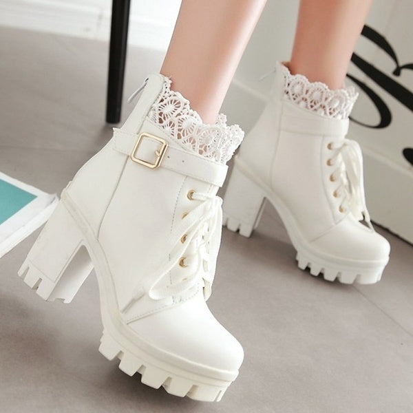 Thick High Heel Ankle Boots Ladi 