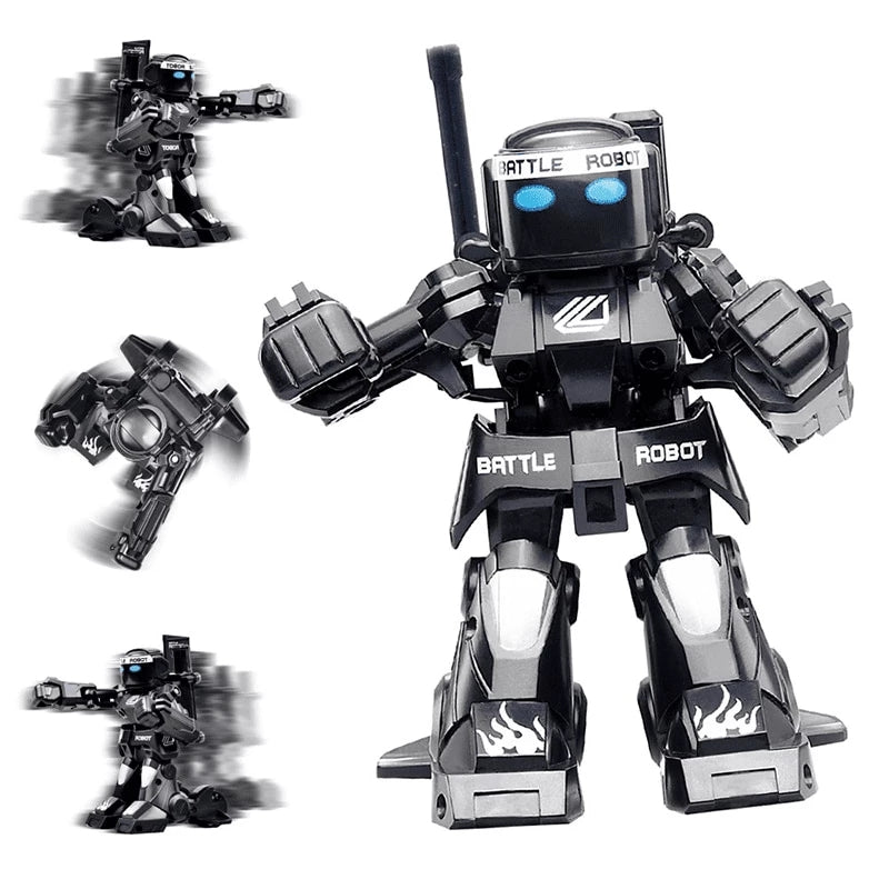 black and white robot toy