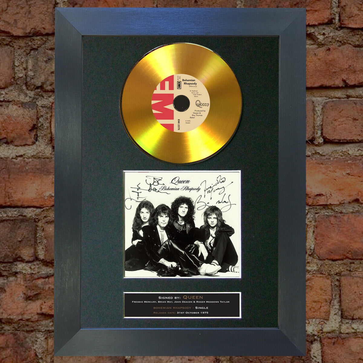 Bohemian Rhapsody  QUEEN Freddie Mercury  SIGNED FRAMED PHOTO PRINT AND CD Disc