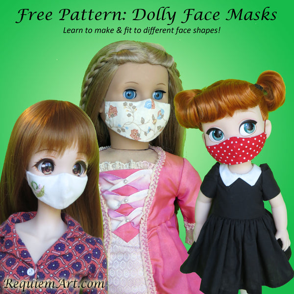Free Dolly Face Mask pattern for BJD 18" animator dolls