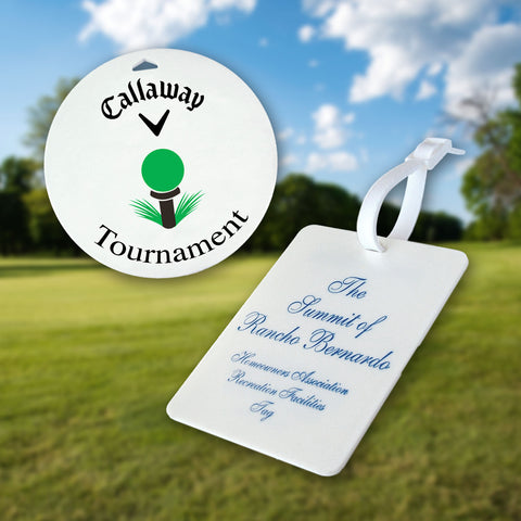 custom golf tags for weddings and corporate events