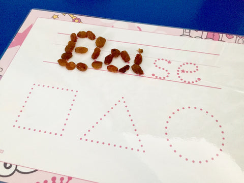 Ways to make writing fun, beads, tracing mat, fine motor skills