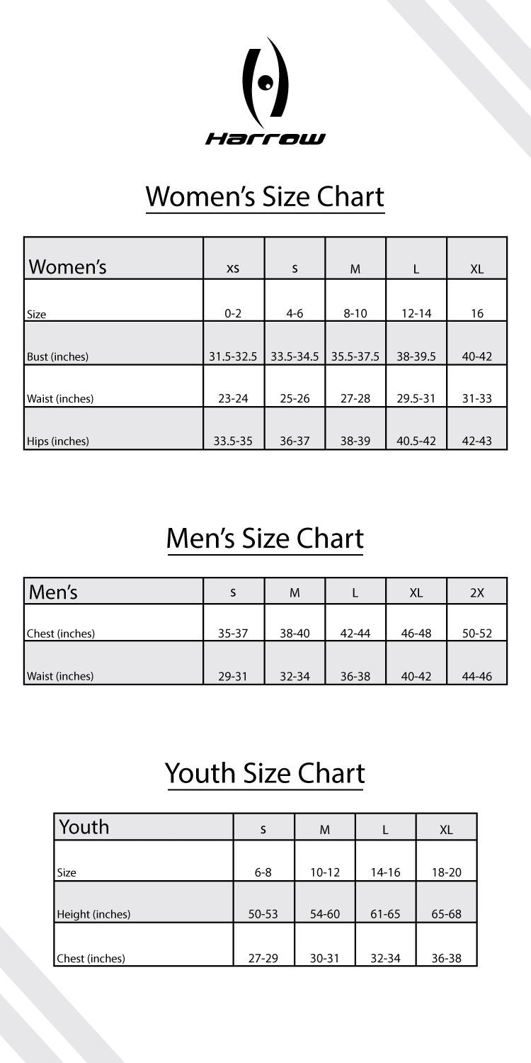 Harrow Sizing Chart