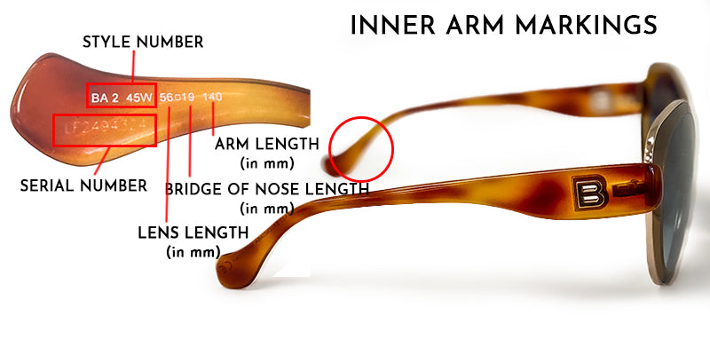 how to read inscriptions in Balenciaga sunglasses