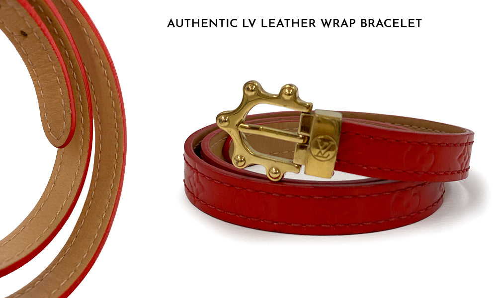 authentic louis vuitton leather wrap bracelet on sale