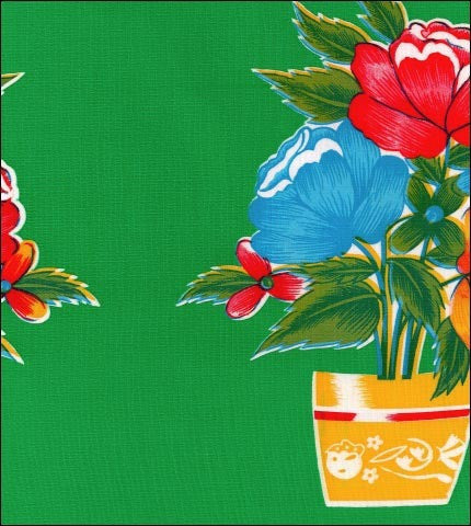55x 70 Flower Pot Oilcloth Tablecloth