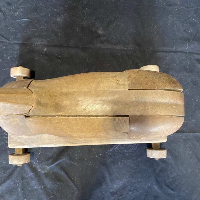 19th Century French Beautifully Carved Wooden Horse Pull Toy