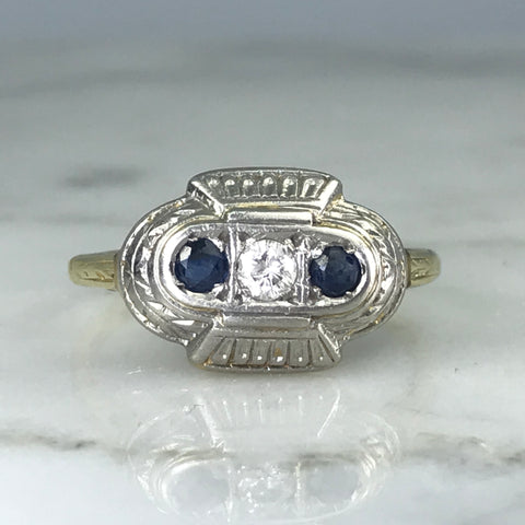 Scotch Street Vintage Art Deco Sapphire Ring