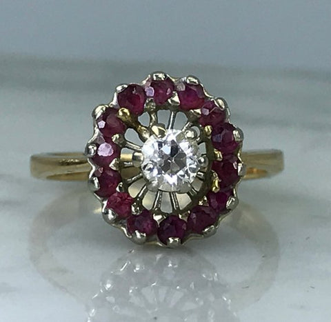 Scotch Street Vintage Ruby Cluster Ring