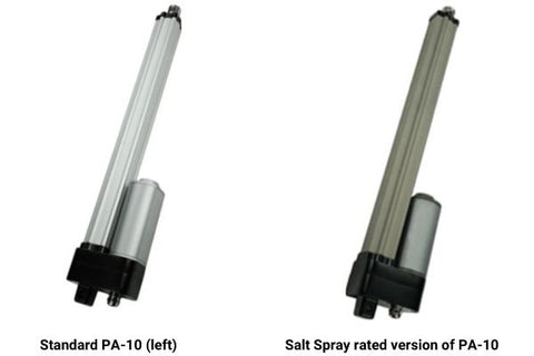 Photo of waterproof linear actuators manufactured by Progressive Automations.