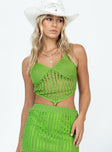 Crop top Sheer knit material Delicate material - wear with care Pointed hem