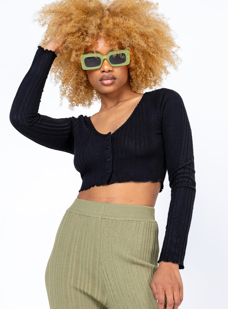 Tarah Long Sleeve Top Black