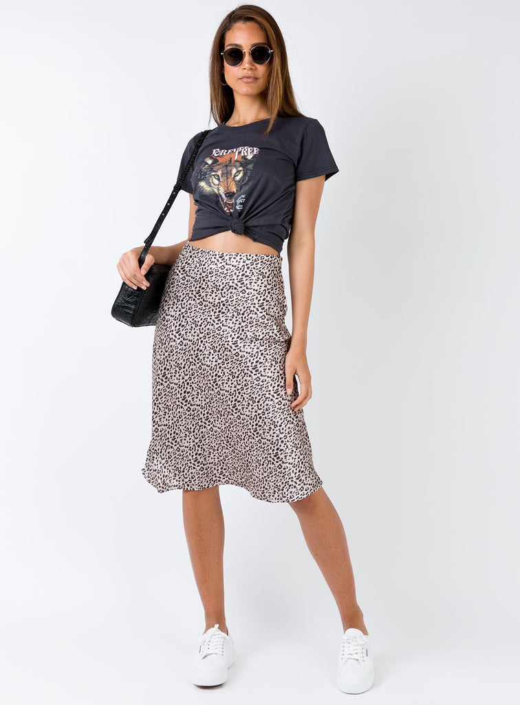 a new day leopard midi skirt