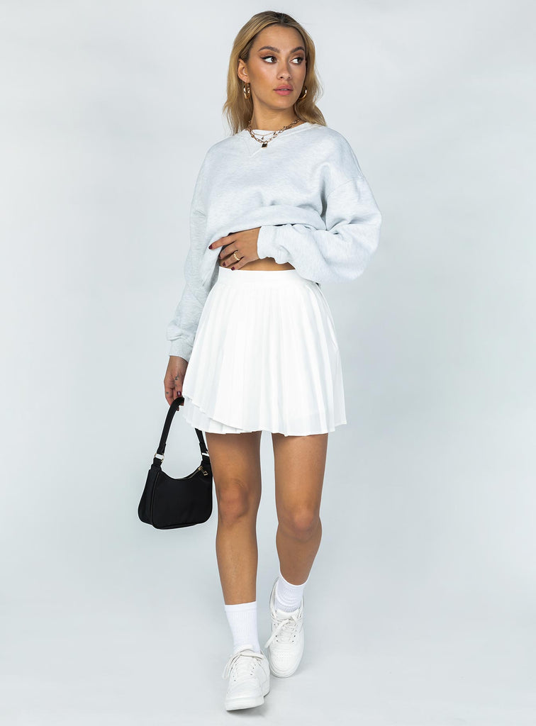 white pleated skirt princess polly