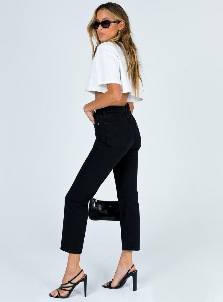 levi's wedgie straight jeans black heart