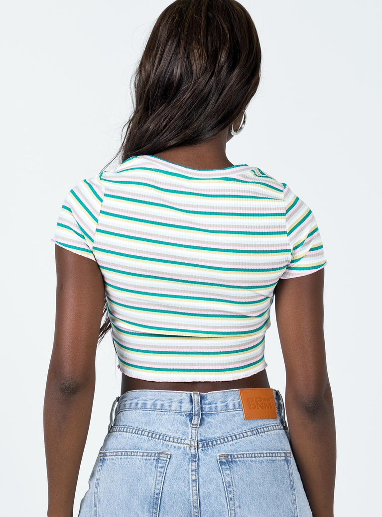 Jayson Cropped Tee Stripe Multi