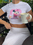 Disney Minnie Mouse Sitting Pretty Cropped Tee White