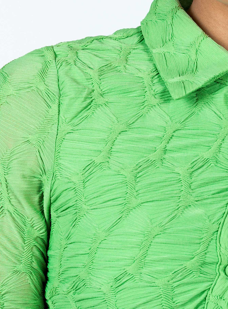 Calvert Long Sleeve Mini Dress Green