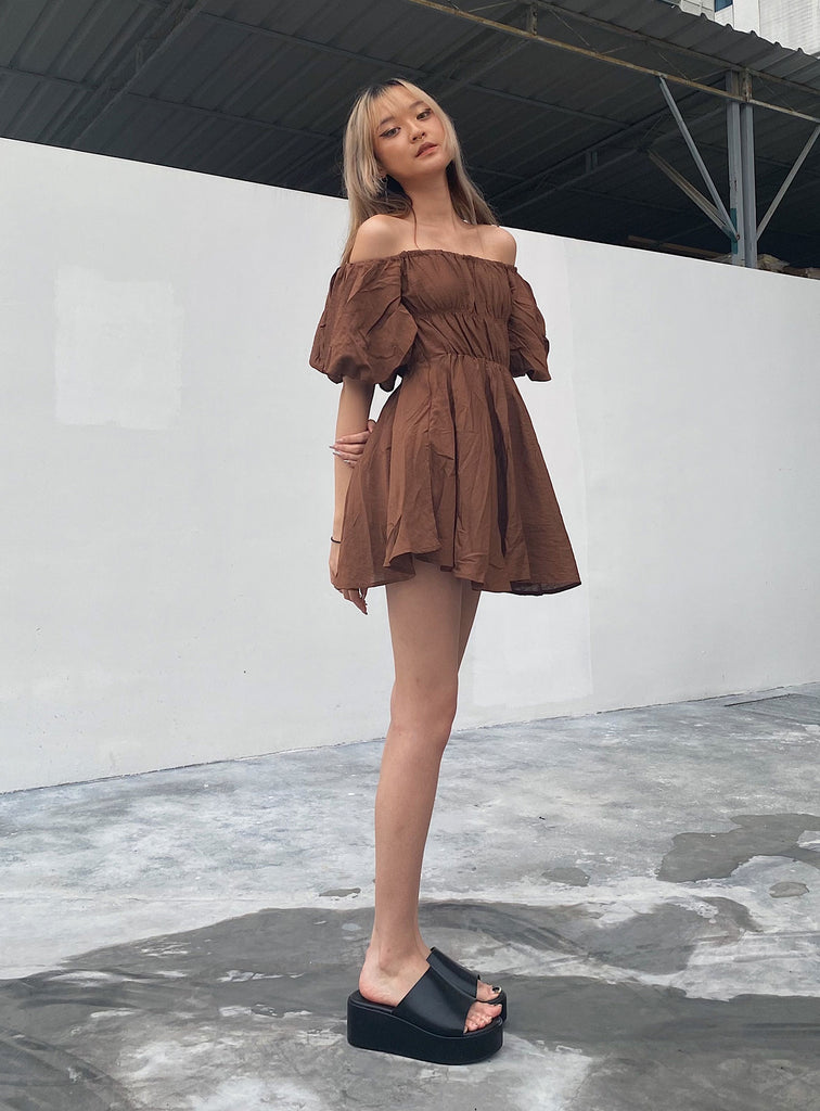 Halton Mini Dress Brown