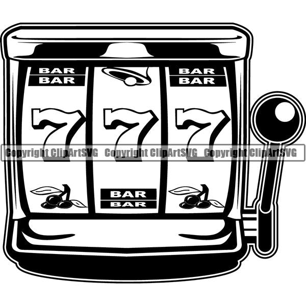 slot machine clipart black and white cars