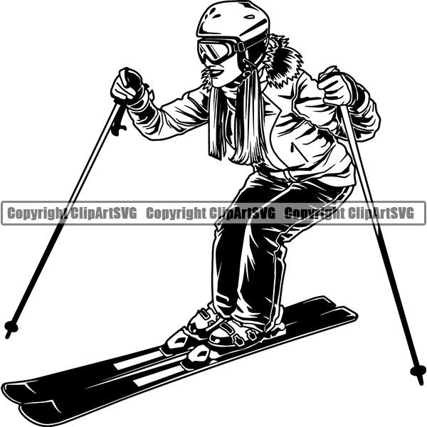 alpine skiing images clipart