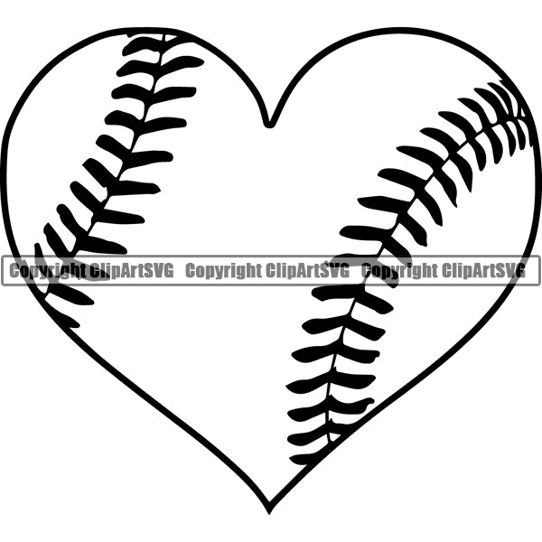 Download Baseball Logo Heart Clipart Svg Clipart Svg PSD Mockup Templates