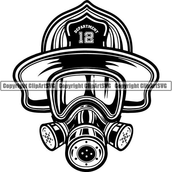 Firefighting Helmet Face Mask Clipart Svg