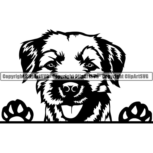 Border Terrier Peeking Dog Breed ClipArt SVG – ClipArt SVG