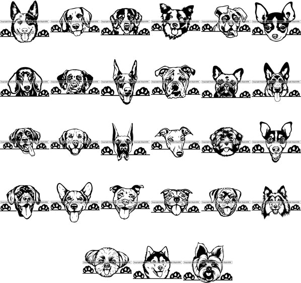 27 World Famous Peeking Dog Breed Top Selling Designs Super Bundle Clipart Svg Clipart Svg