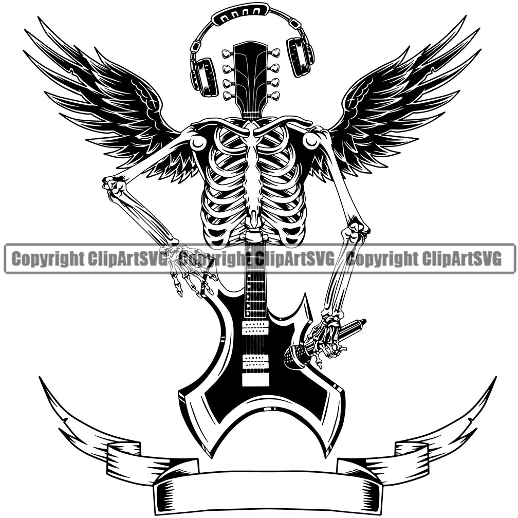 music instrument clipart black and white cross