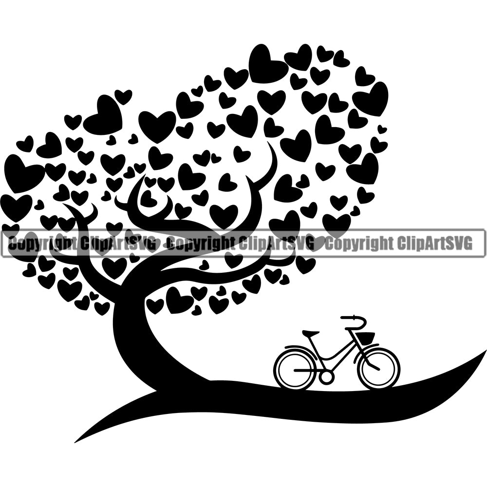 cycle clipart black and white heart