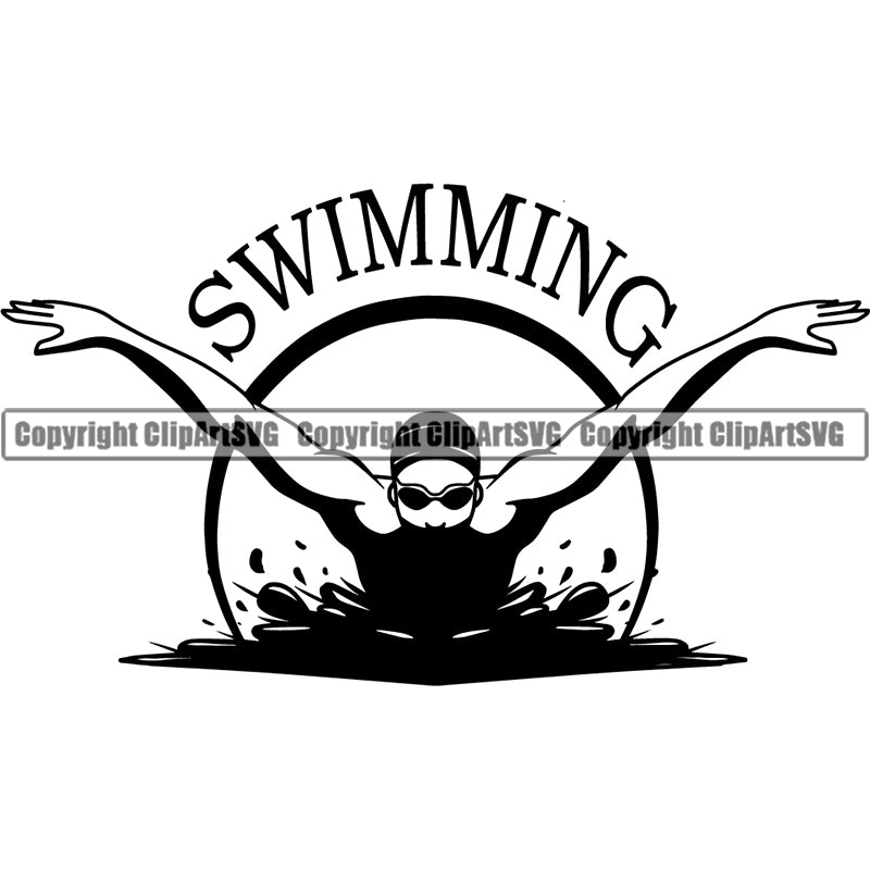 butterfly swimmer clipart