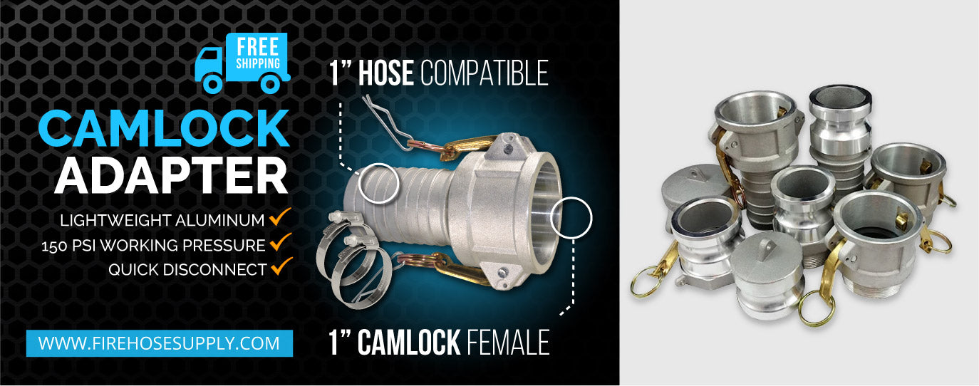 1 inch camlock female hose coupling & clamp