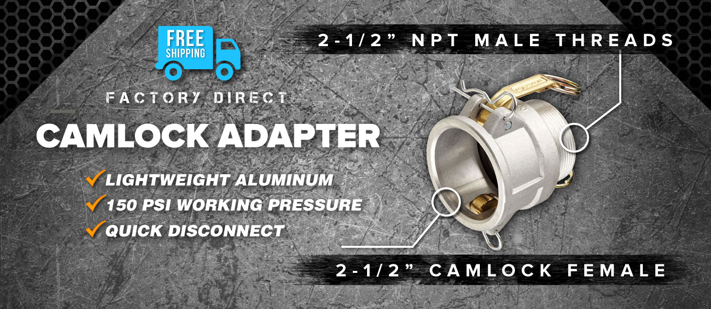 2.5 inch camlock female to 2.5 inch npt male adapter