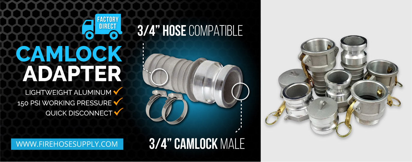 3-4 inch camlock hose fitting barb clamp