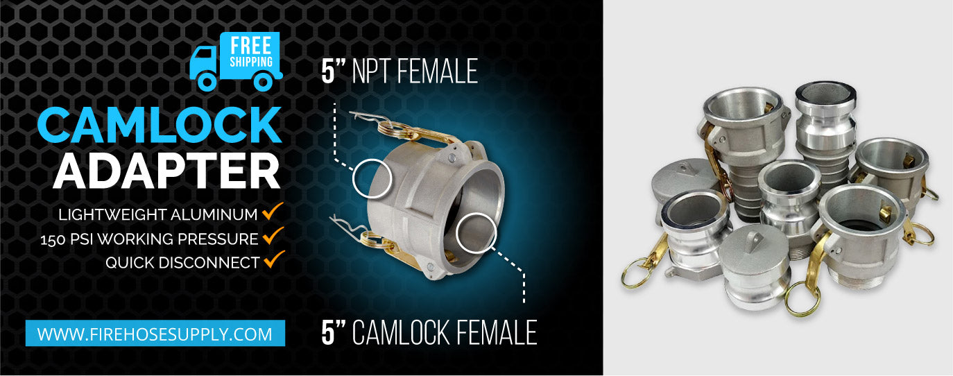 5 inch female camlock to 5 inch npt female fitting