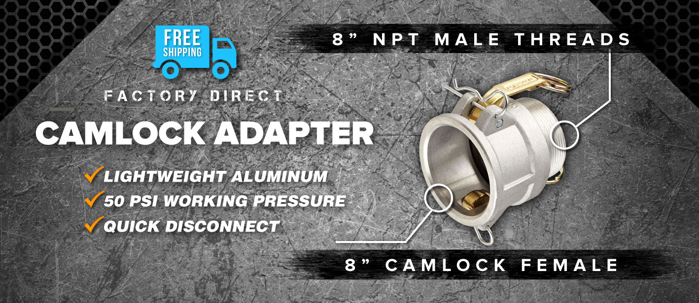 8 inch camlock female to 8 inch npt male camlock