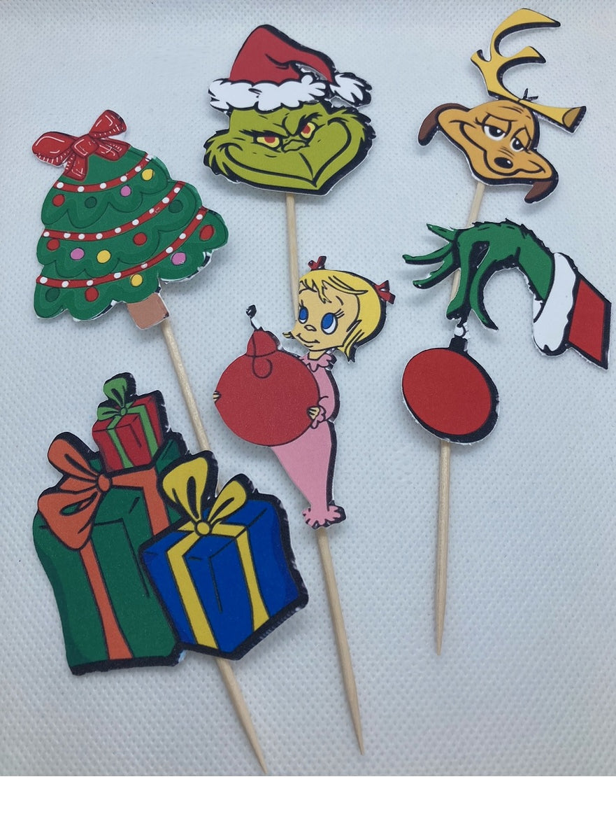 grinch cupcake toppers