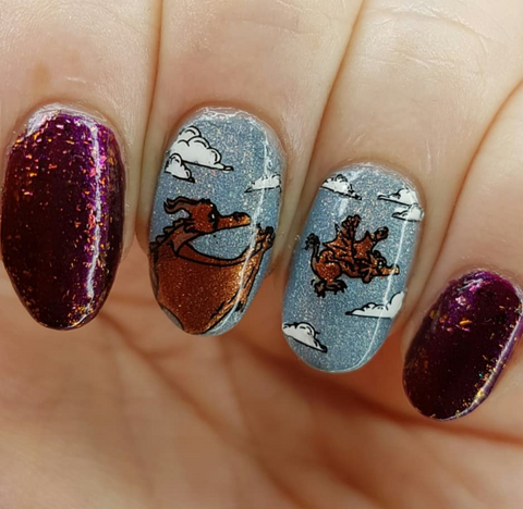 Creative Shop nail stamping plate 115 dragon nail art.